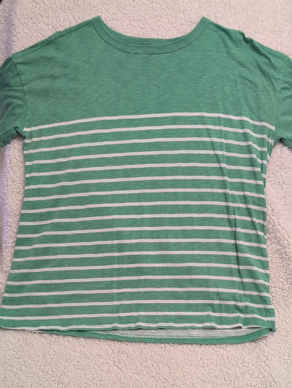 Green & White Striped Short-Sleeve Tee